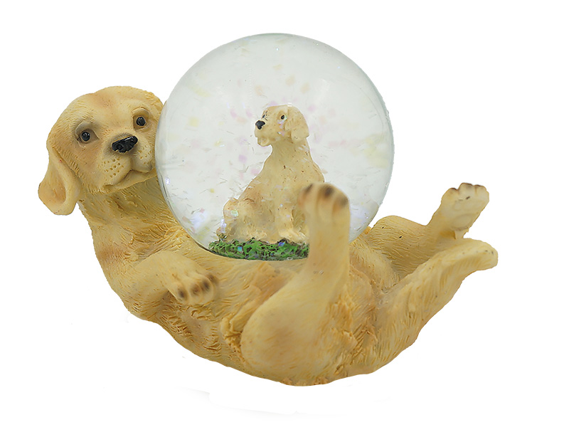 Poly Labrador mit Labrador Glitzerkugel
