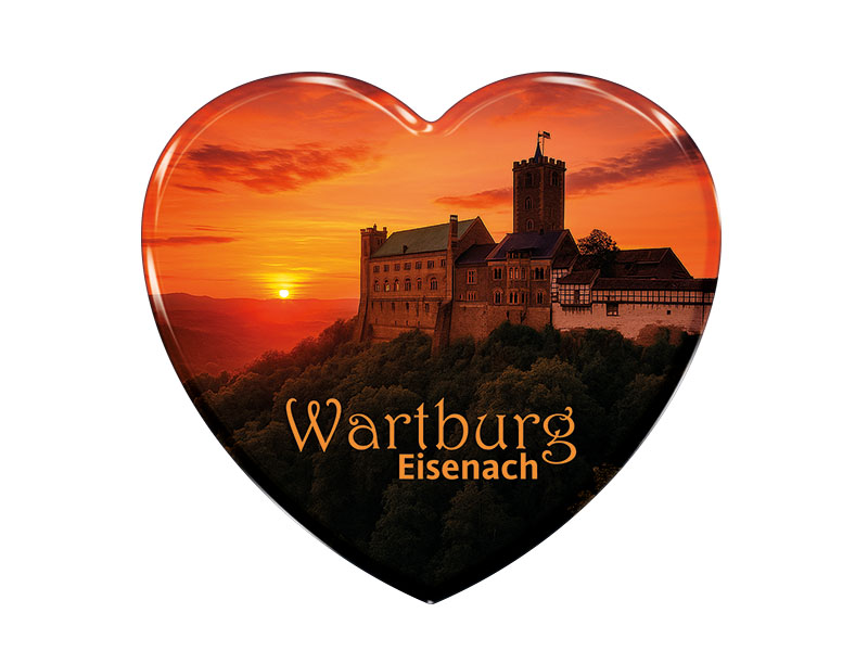 Souvenir Foto Magnet Herz Eisenach 4x4cm