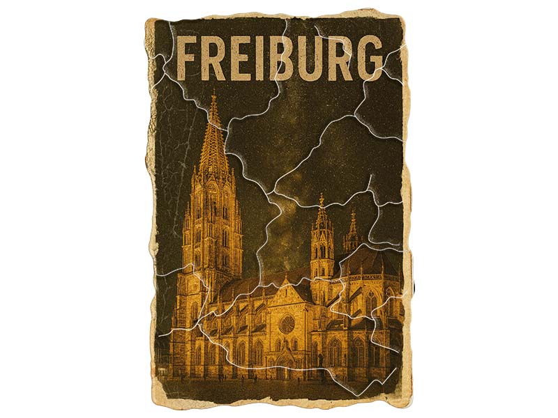 Souvenir Foto Kunststoff Magnet Freiburg 8x5cm