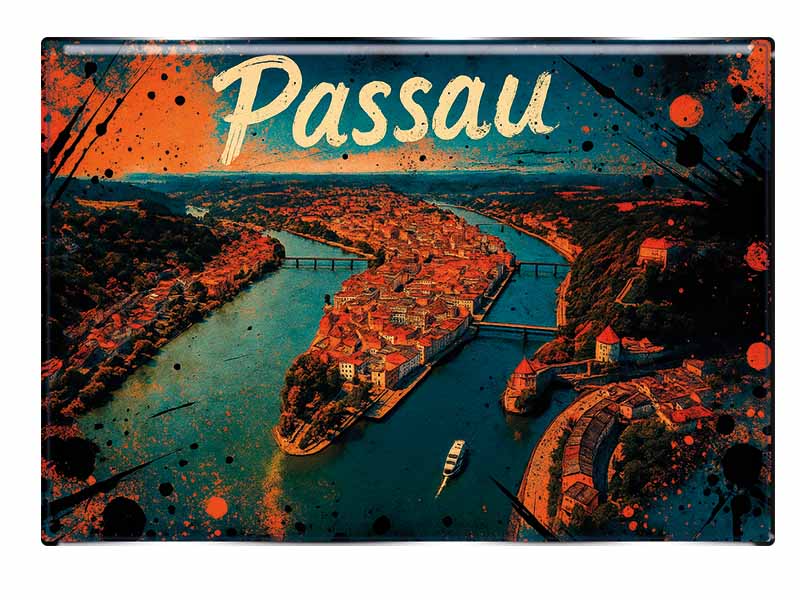 Souvenir Photo magnet Passau 8x5,5cm