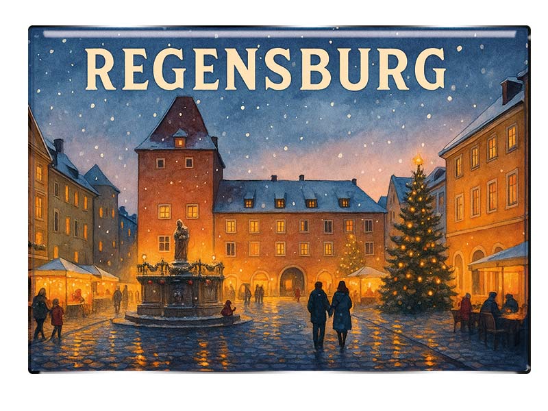 Souvenir Foto Magnet rechteckig Regensburg 8x5,5cm Souvenir Foto Magnet rechteckig Regensburg 8x5,5cm