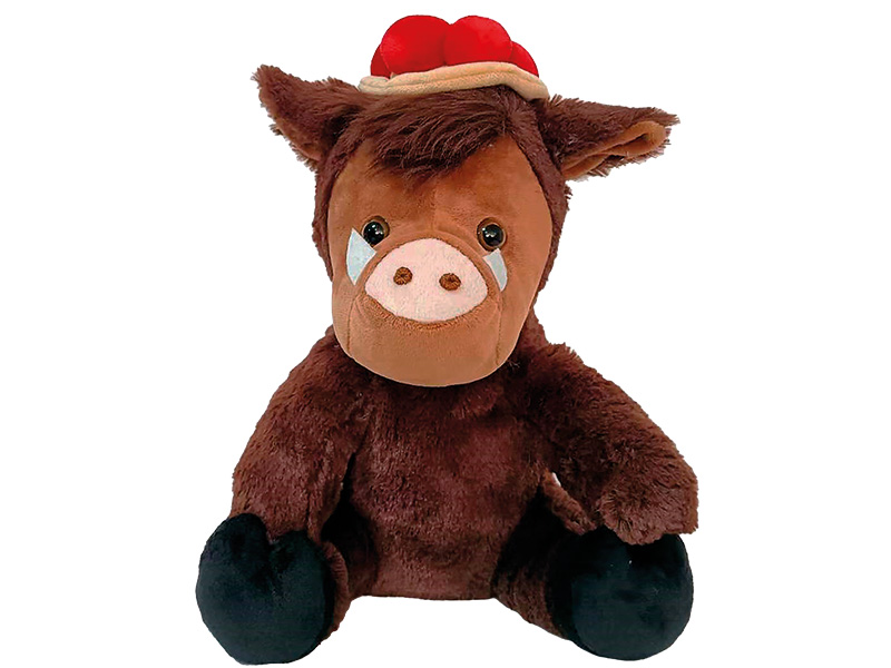 Wildschwein aus Plüsch mit Bollenhut, 24x24x30cm    Wildschwein aus Plüsch mit Bollenhut, 24x24x30cm