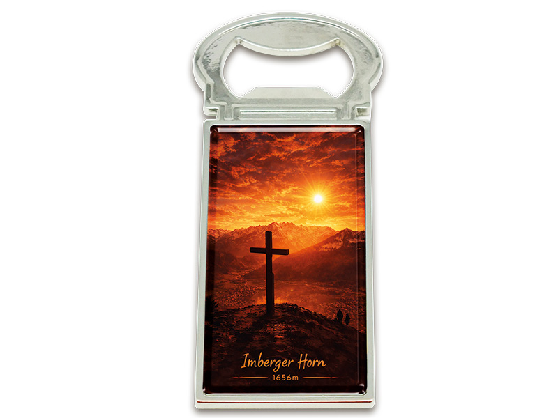 Souvenir Kapselheber Magnet Imberger Horn aus Metall 3x9cm