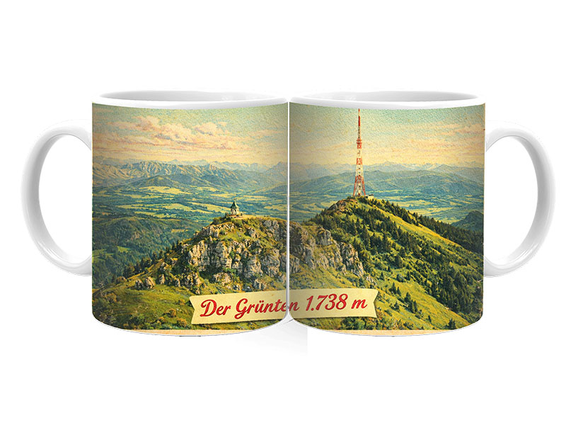 Souvenir Foto Tasse Grünten aus Keramik Ø8x9,5cm