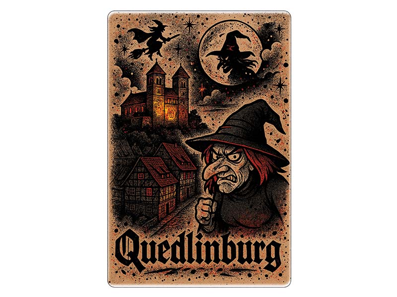 Souvenir Foto Magnet Steingut Quedlinburg 6x4,5cm Souvenir Foto Magnet Steingut Quedlinburg 6x4,5cm