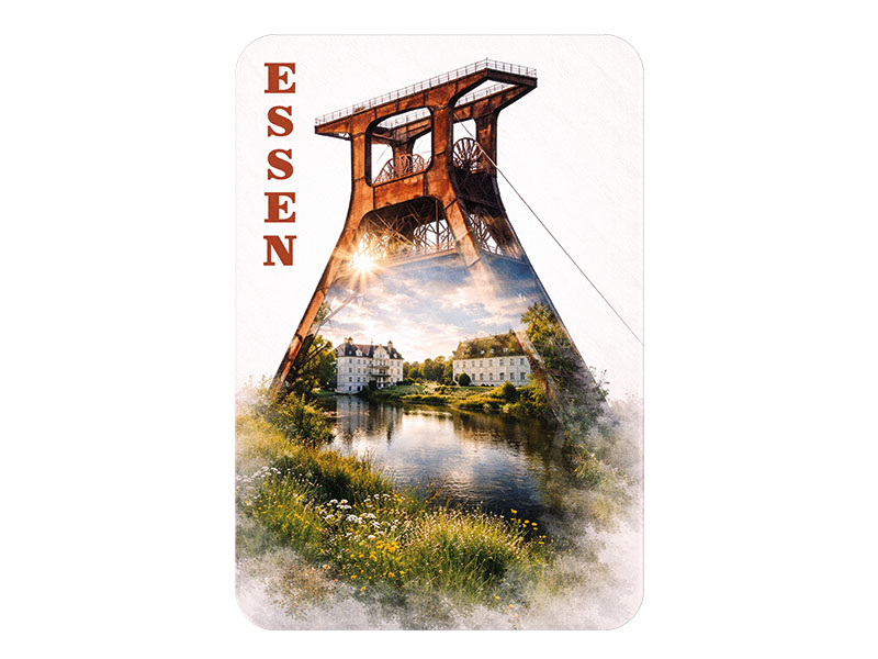Souvenir Foto Magnet Essen aus Kunststoff 8x5cm