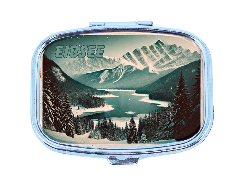 Souvenir Metal pillbox Eibsee 6x4,5cm