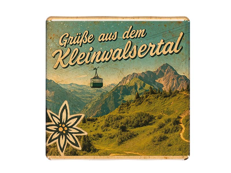 Souvenir Foto Magnet quadratisch Kleinwalsertal 6,5x6,5cm Souvenir Foto Magnet quadratisch Kleinwalsertal 6,5x6,5cm