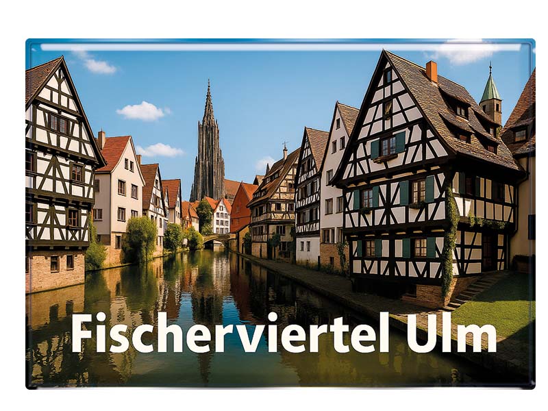 Souvenir Foto Magnet Ulm 9,5x6,5cm