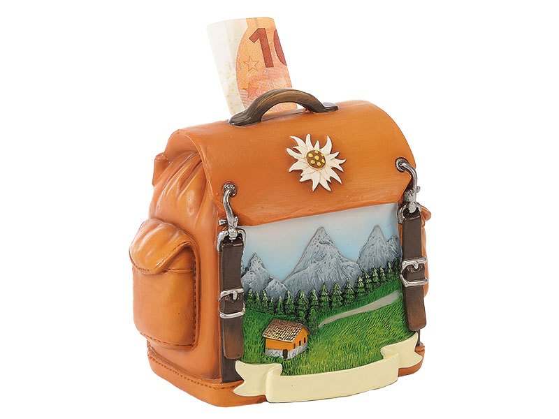 Poly money box backpack 14x9x14cm