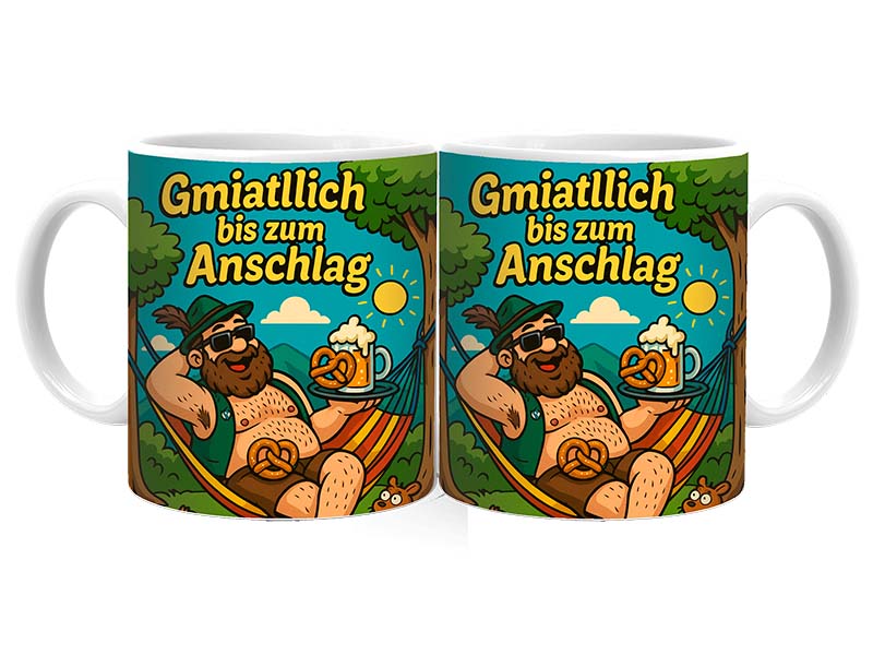 Souvenir Foto Keramik Tasse Bayern Ø8x9,5cm