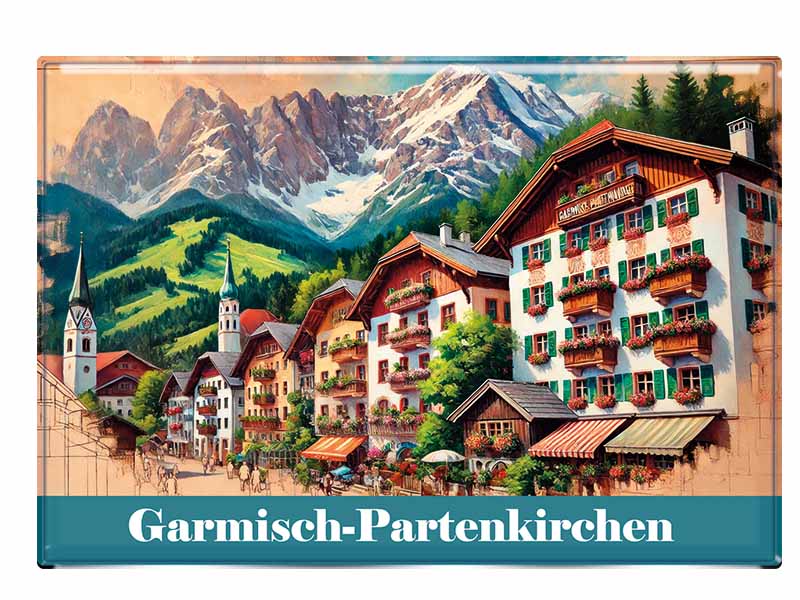 Souvenir Foto Magnet Garmisch-Partenkirchen 9,5x6,5cm