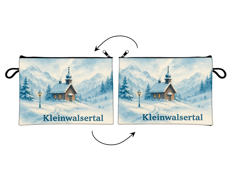 Souvenir Täschchen aus Kunstleder Kleinwalsertal 21x15cm Souvenir Täschchen aus Kunstleder Kleinwalsertal 21x15cm