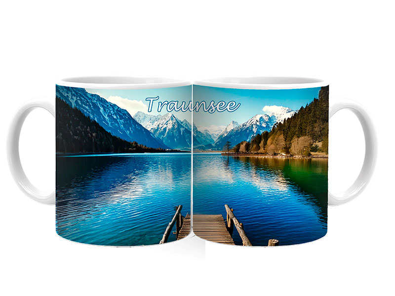 Souvenir Foto Keramik Tasse Traunsee Ø8x9,5cm Souvenir Foto Keramik Tasse Traunsee Ø8x9,5cm