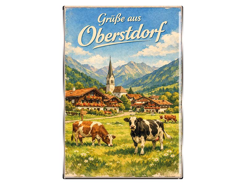 Souvenir Foto Magnet rechteckig Oberstdorf 5,5x8cm