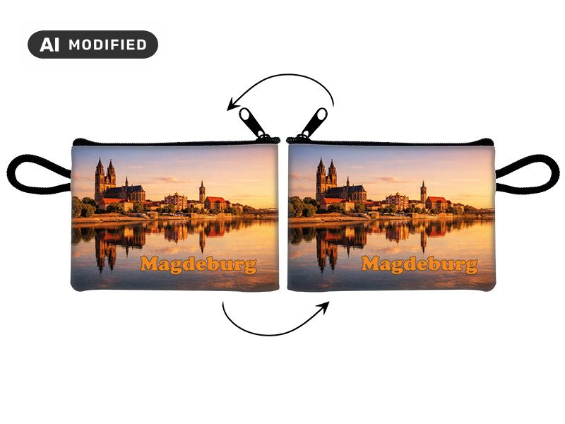 Souvenir Täschchen Magdeburg aus Kunstleder 11x8cm