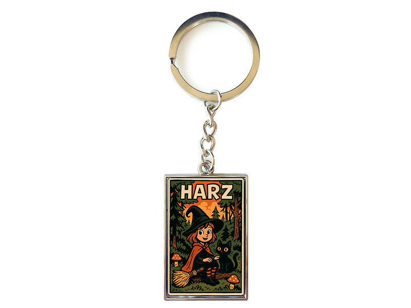 Souvenir Schlüsselanhänger rechteckig aus Metall Harz 3x10cm Souvenir Schlüsselanhänger rechteckig aus Metall Harz 3x10cm