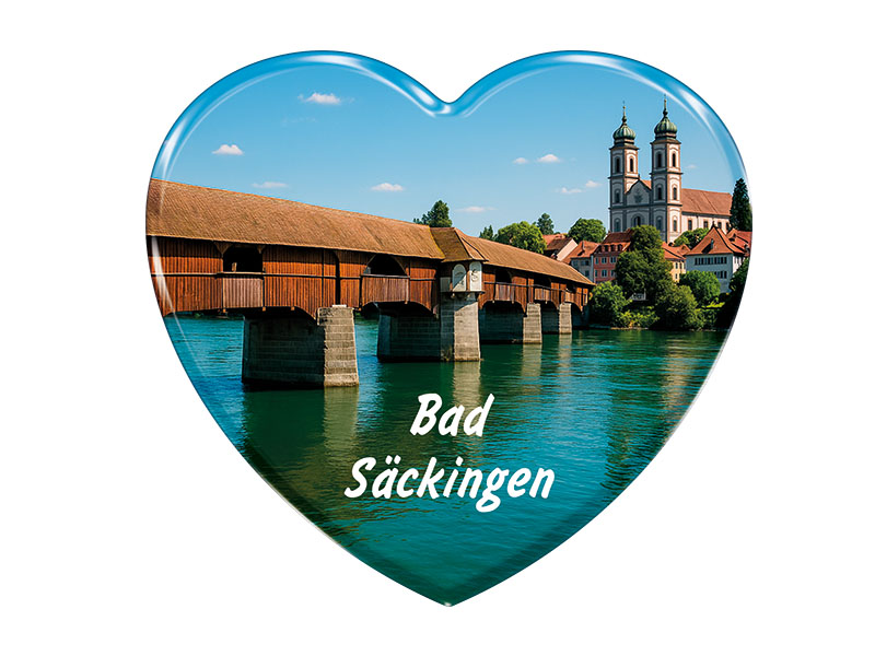 Souvenir Foto Magnet Herz Bad Säckingen 6,5x6cm
