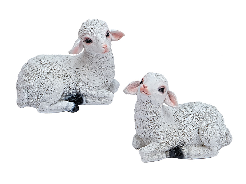 Schaf liegend aus Poly 9x5x6cm   