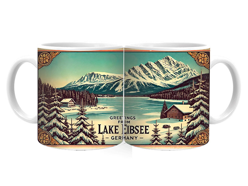 Souvenir Foto Keramik Tasse Eibsee Ø8x9,5cm