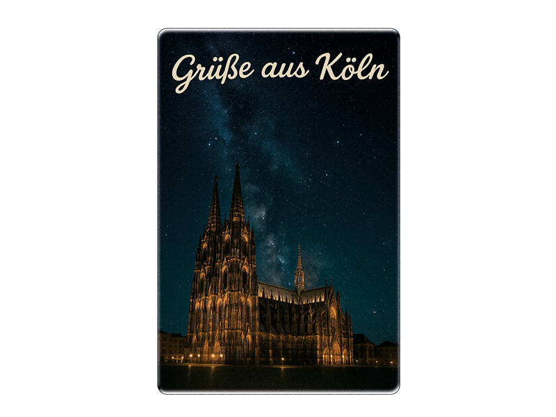 Souvenir Foto Magnet Steingut Koeln 6x4,5cm