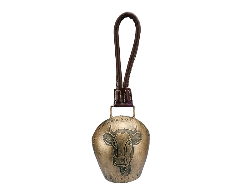 Metal bell with cow's head 10x8x12cm 