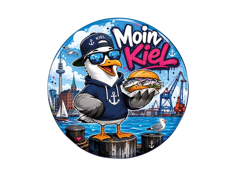 Souvenir Foto Magnet Kiel Ø3,5cm