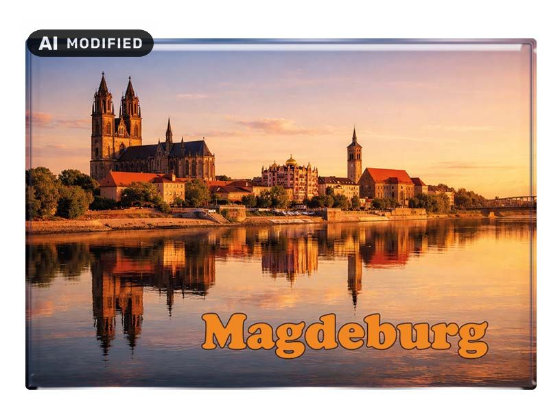 Souvenir Foto Magnet Magdeburg 9,5x6,5cm