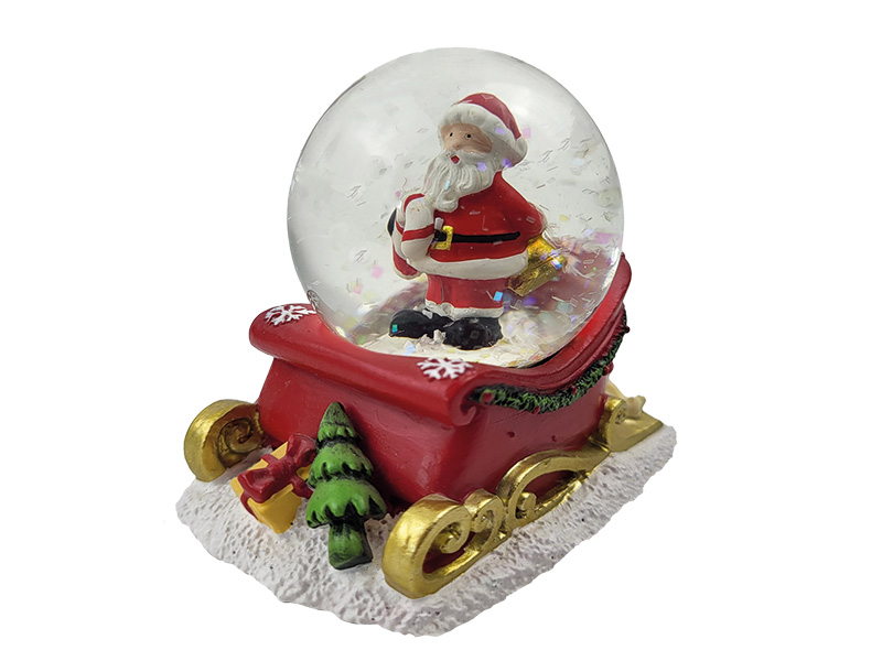 Poly snow globe Santa Claus 8x5x7cm