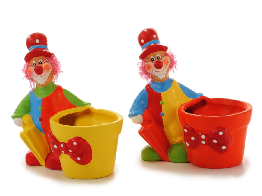 17619 Keramik Clown mitTopf