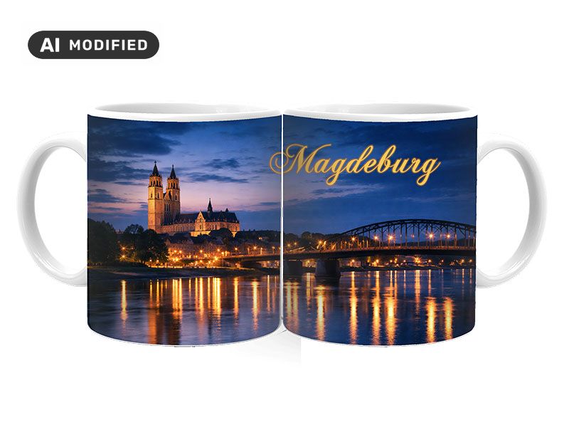 Souvenir Foto Tasse Magdeburg aus Keramik Ø8x9,5cm