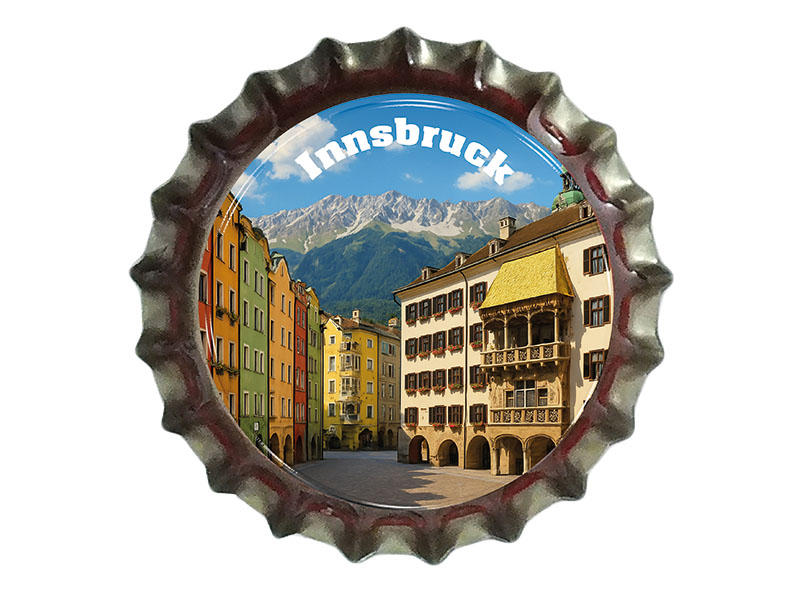 Souvenir Kronkorken Magnet Innsbruck Ø3cm