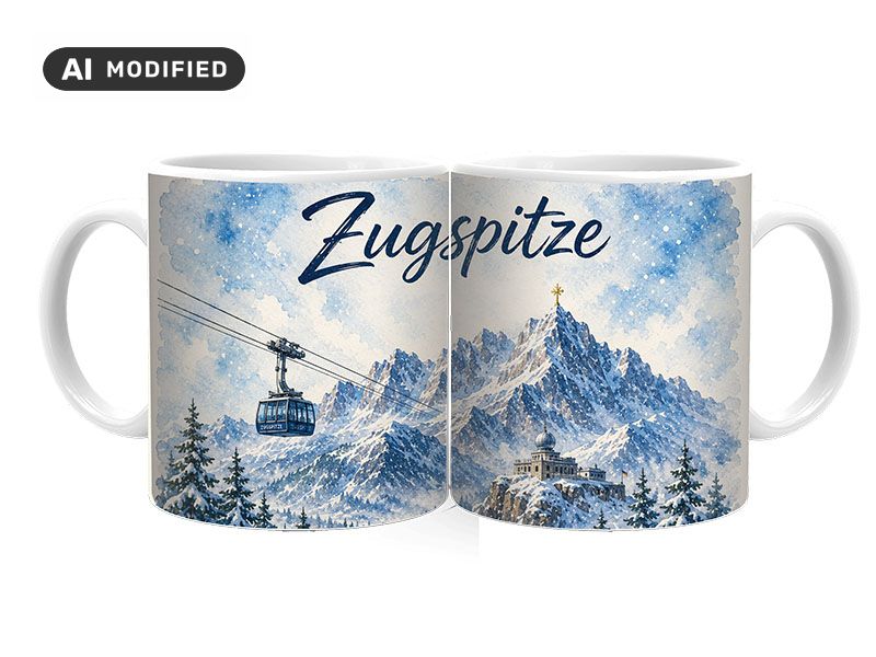 Souvenir Foto Tasse Zugspitze aus Keramik Ø8x9,5cm