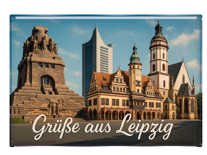 Souvenir Foto Magnet Leipzig 9,5x6,5cm