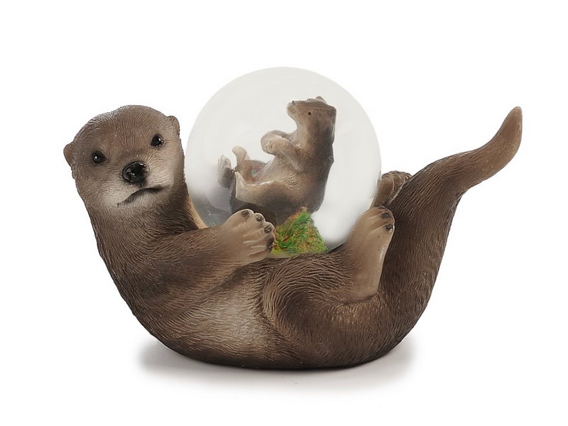 17326 Poly Fischotter mit Fischotter Glitzerkugel