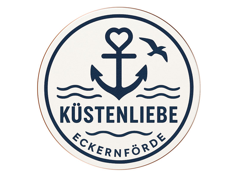 Souvenir Foto Magnet Untersetzer Eckernförde aus Holz  Ø10cm