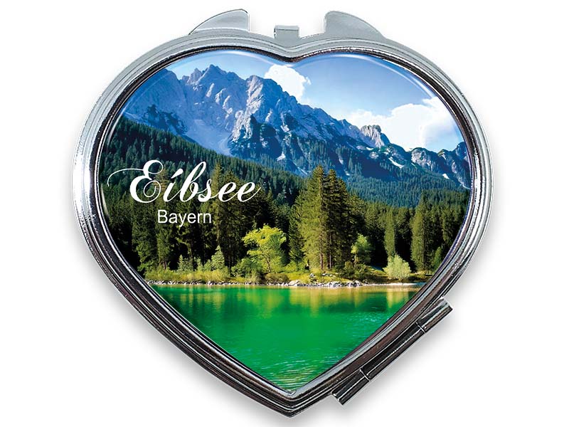 Souvenir Pocket mirror heart Eibsee 6,5cm