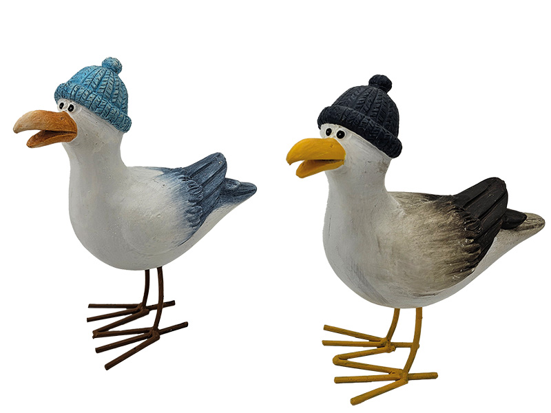 Möwe mit Mütze aus Poly 19x9,5x22cm   