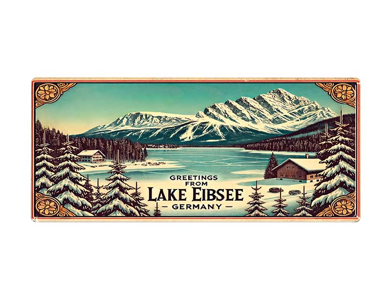 Souvenir Foto Magnet Panoramaformat Eibsee 8x3,5cm