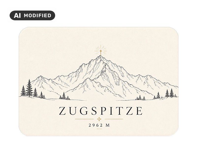 Souvenir Foto Magnet Zugspitze aus Kunststoff 8x5cm