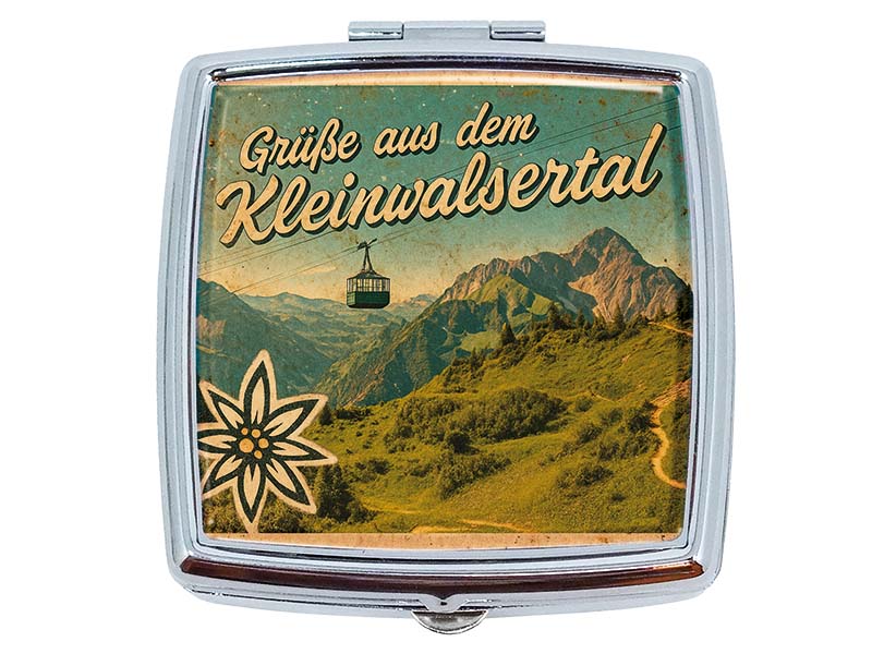 Souvenir Metall Pillendose Kleinwalsertal 6x5,5cm Souvenir Metall Pillendose Kleinwalsertal 6x5,5cm