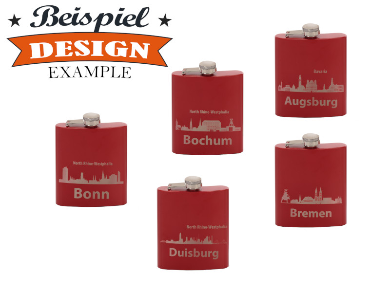 17767-6 Metall Flachmann rot