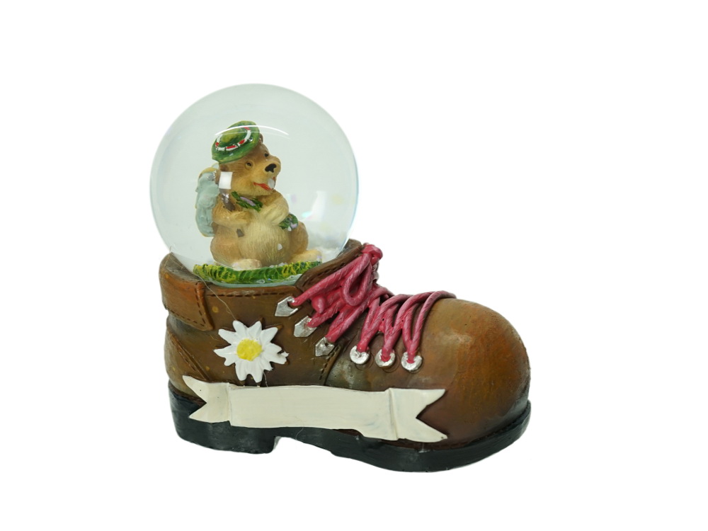 15844-0 Poly Wanderschuh mit Schneekugel