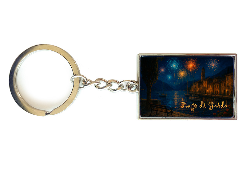 Souvenir Schlüsselanhänger rechteckig aus Metall Gardasee 3x10cm Souvenir Schlüsselanhänger rechteckig aus Metall Gardasee 3x10cm