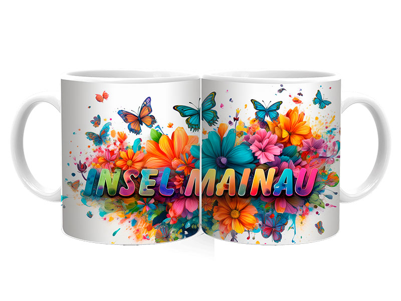 Souvenir Foto Keramik Tasse Mainau Ø8x9,5cm