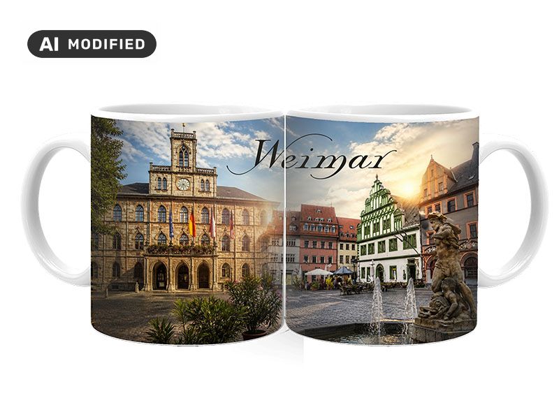 Souvenir Foto Tasse Weimar aus Keramik Ø8x9,5cm