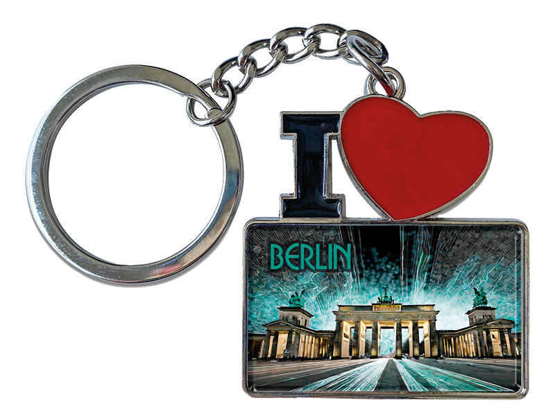 Souvenir Schlüsselanhänger aus Metall "I Love" Berlin 11x4cm    Souvenir Schlüsselanhänger aus Metall "I Love" Berlin 11x4cm