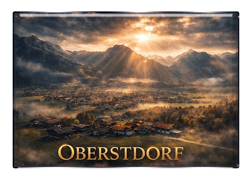 Souvenir Foto Magnet rechteckig Oberstdorf 5,5x8cm