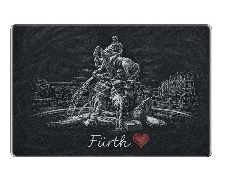 Souvenir stoneware magnet Fürth 6x4,5cm