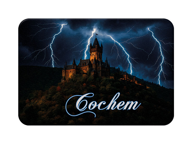 Souvenir Foto Kunststoff Magnet Cochem 8x5cm